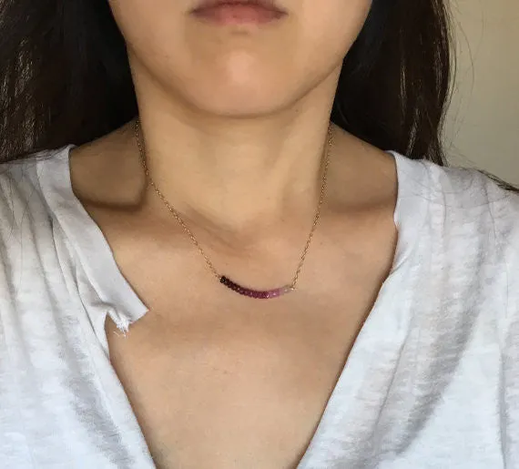 Ruby Ombre Beaded Necklace