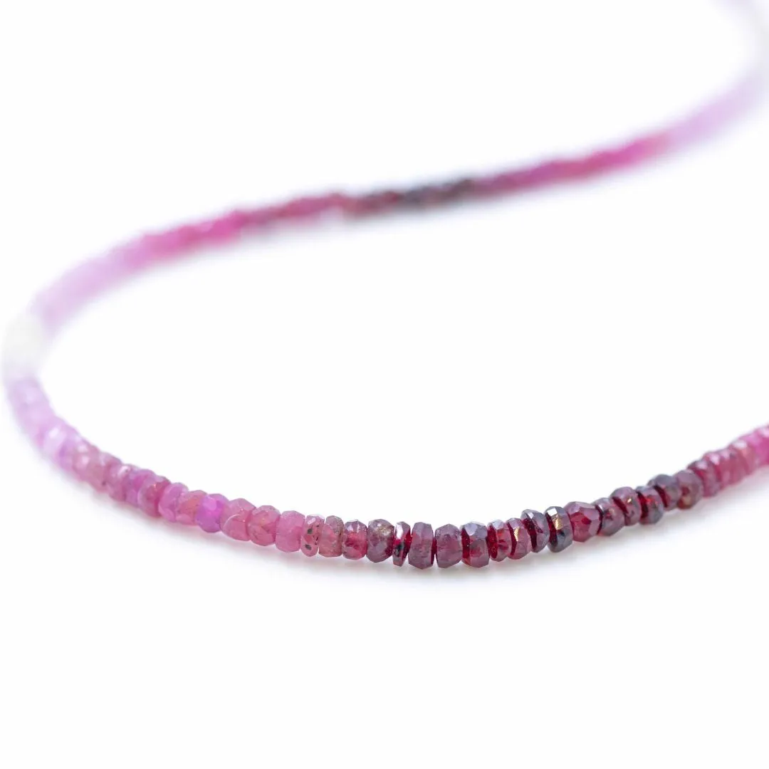 Ruby Ombre Stone Necklace