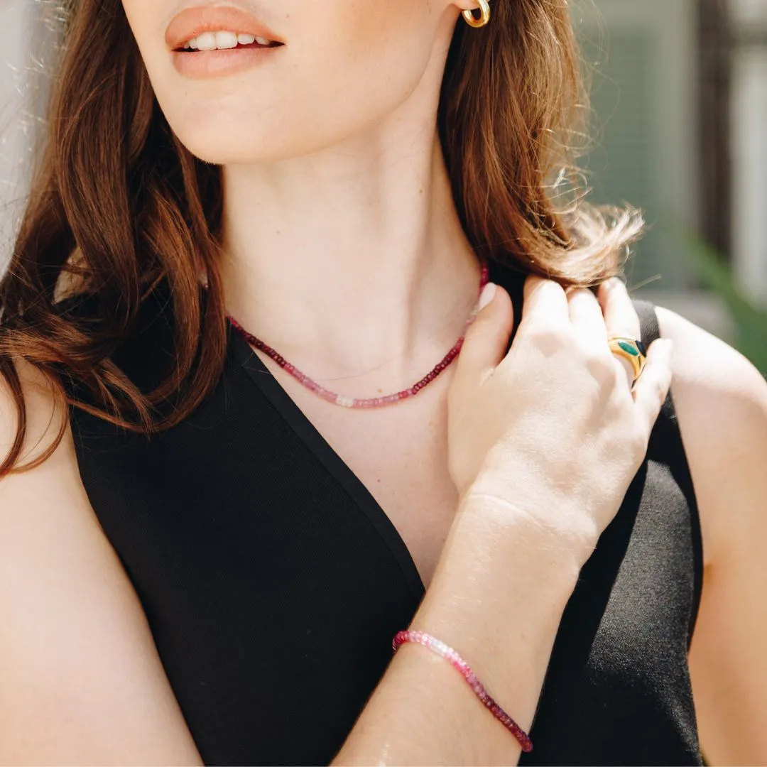 Ruby Ombre Stone Necklace