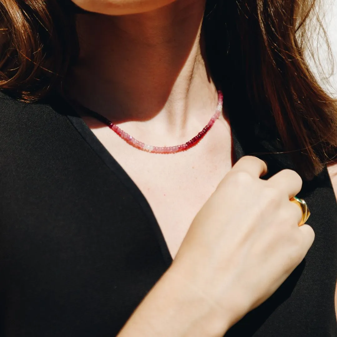 Ruby Ombre Stone Necklace