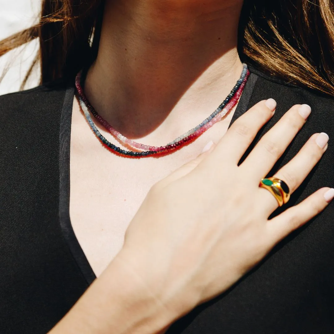 Ruby Ombre Stone Necklace