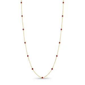 Ruby Round In 18K Yellow Gold Necklace