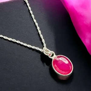 Ruby Solid 925 Sterling Silver Necklace