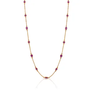 Ruby Station Necklace In 18K YG