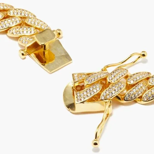RUTH PAVÉ XL CURB CHAIN COLLAR NECKLACE - GOLD