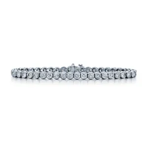 Sabel Collection 14K White Gold Round Bezel Set Diamond Tennis Bracelet