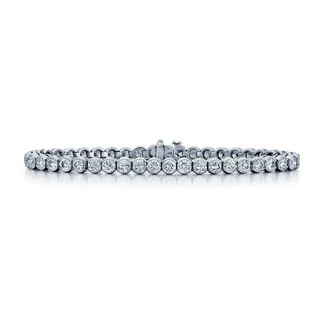 Sabel Collection 14K White Gold Round Bezel Set Diamond Tennis Bracelet