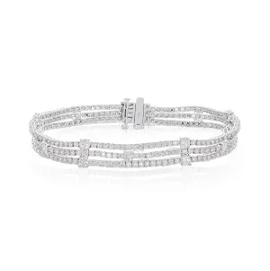 Sabel Collection White Gold 3 Row Tennis Bracelet