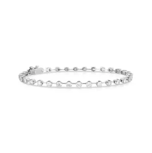 Sabel Collection White Gold Petite Bar Diamond Tennis Bracelet