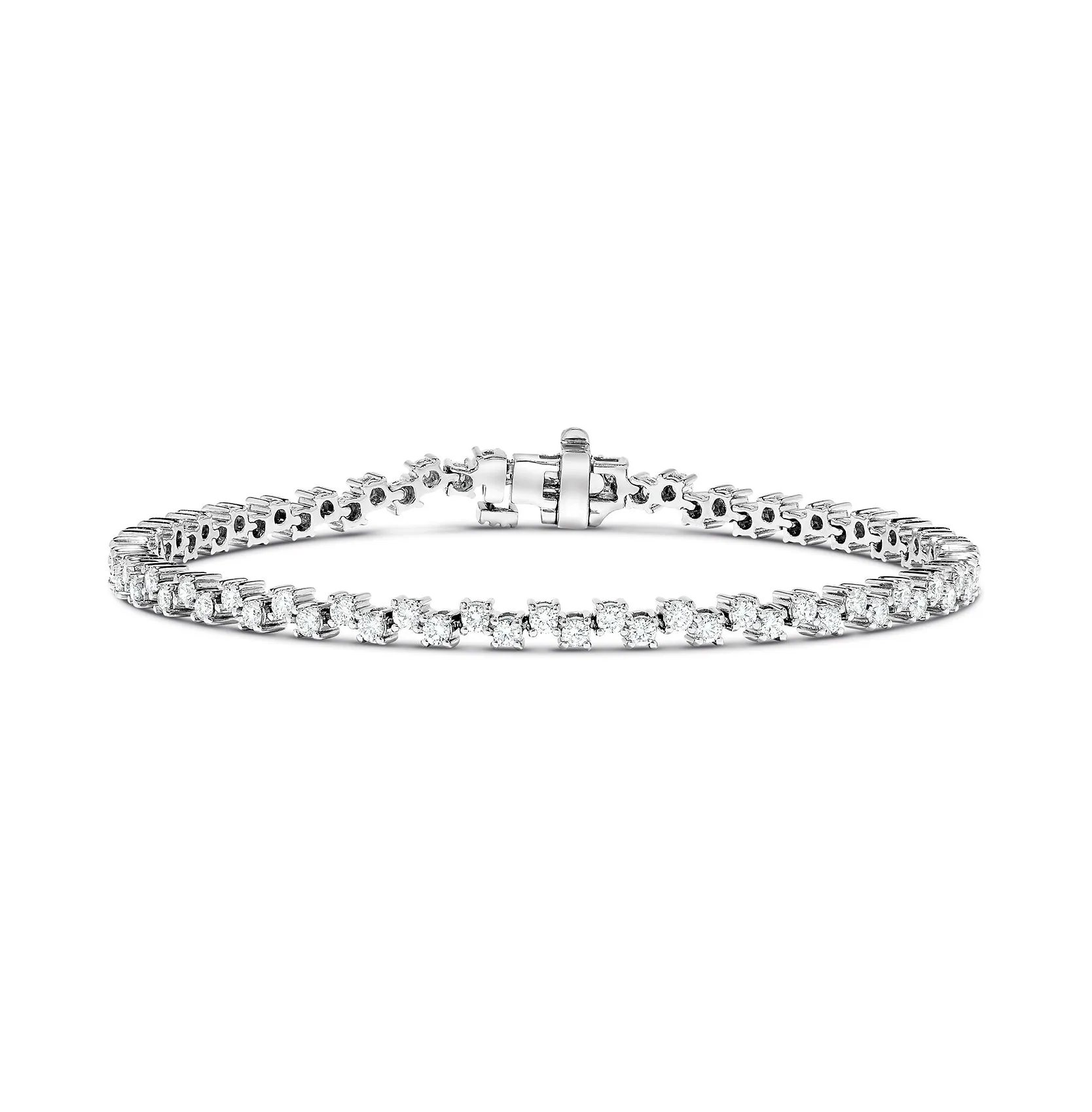 Sabel Collection White Gold Round Diamond Zig-Zag Bracelet