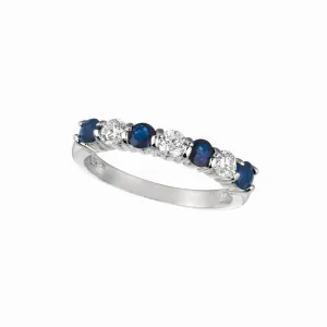 SAPPHIRE & DIAMOND 7 STONES RING 14K GOLD (1.59 CTW)