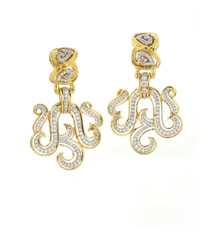 Scroll Earrings, Diamonds