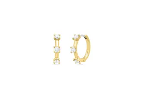 Separated Diamond Huggie Earrings