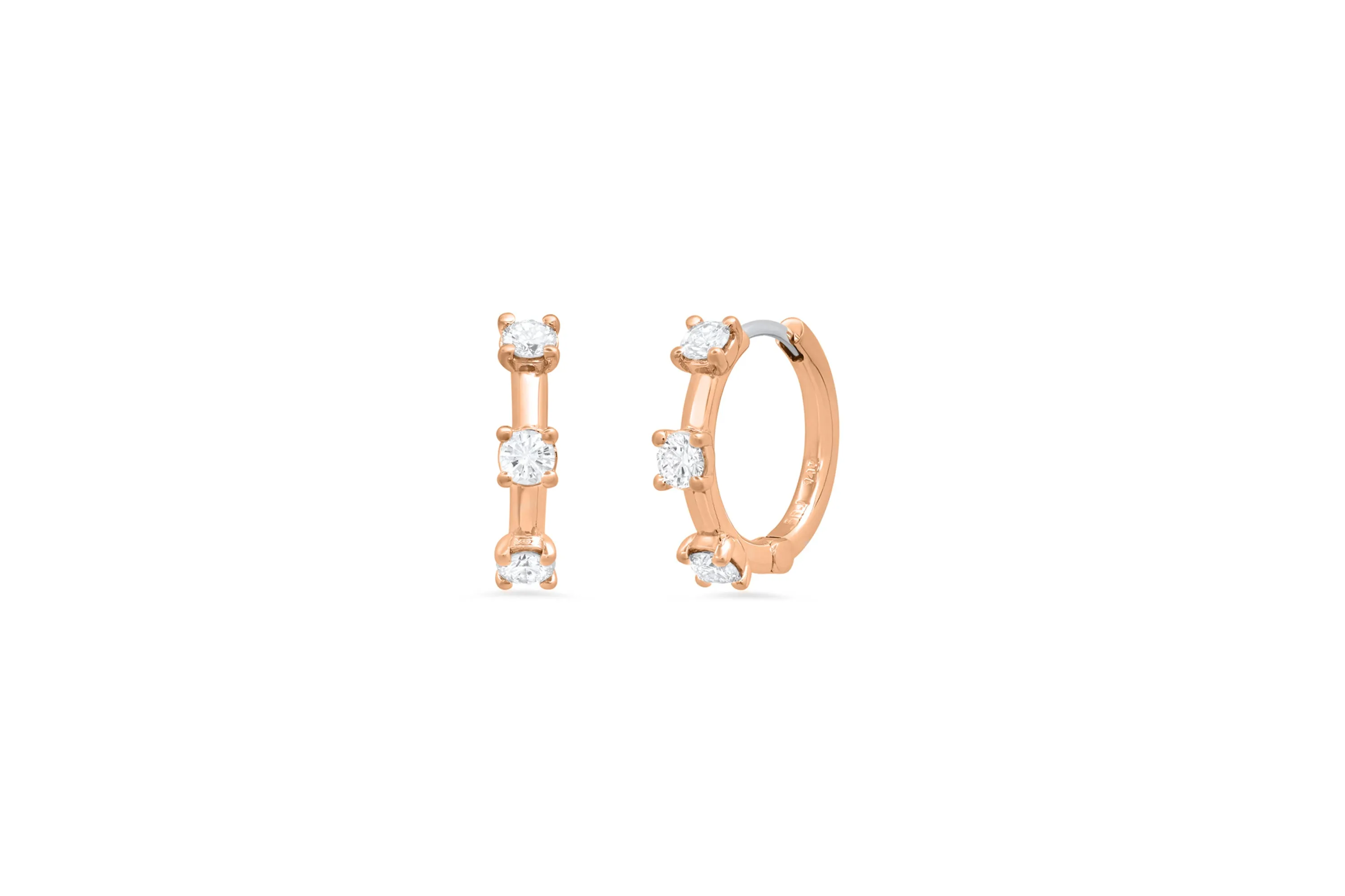 Separated Diamond Huggie Earrings