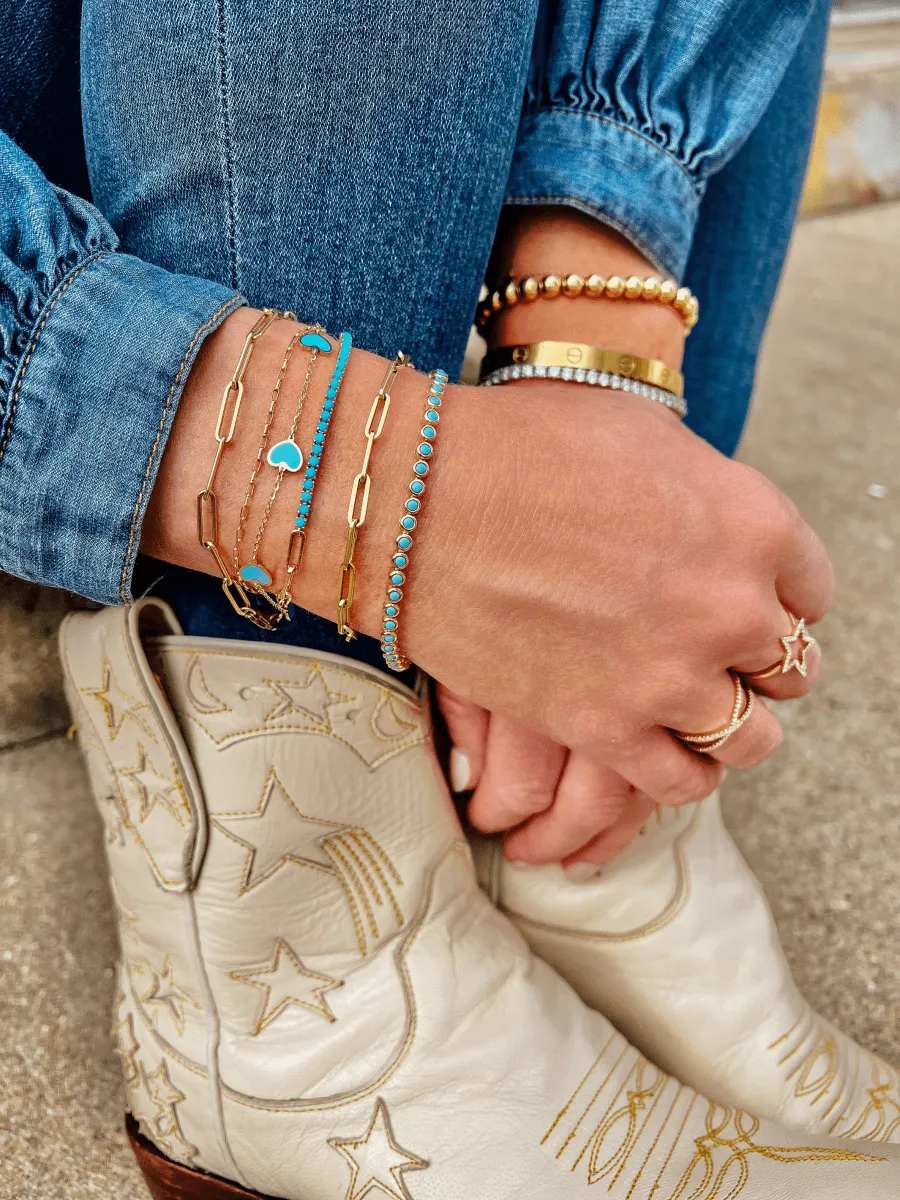 Serena Turquoise Tennis Bracelet 14K