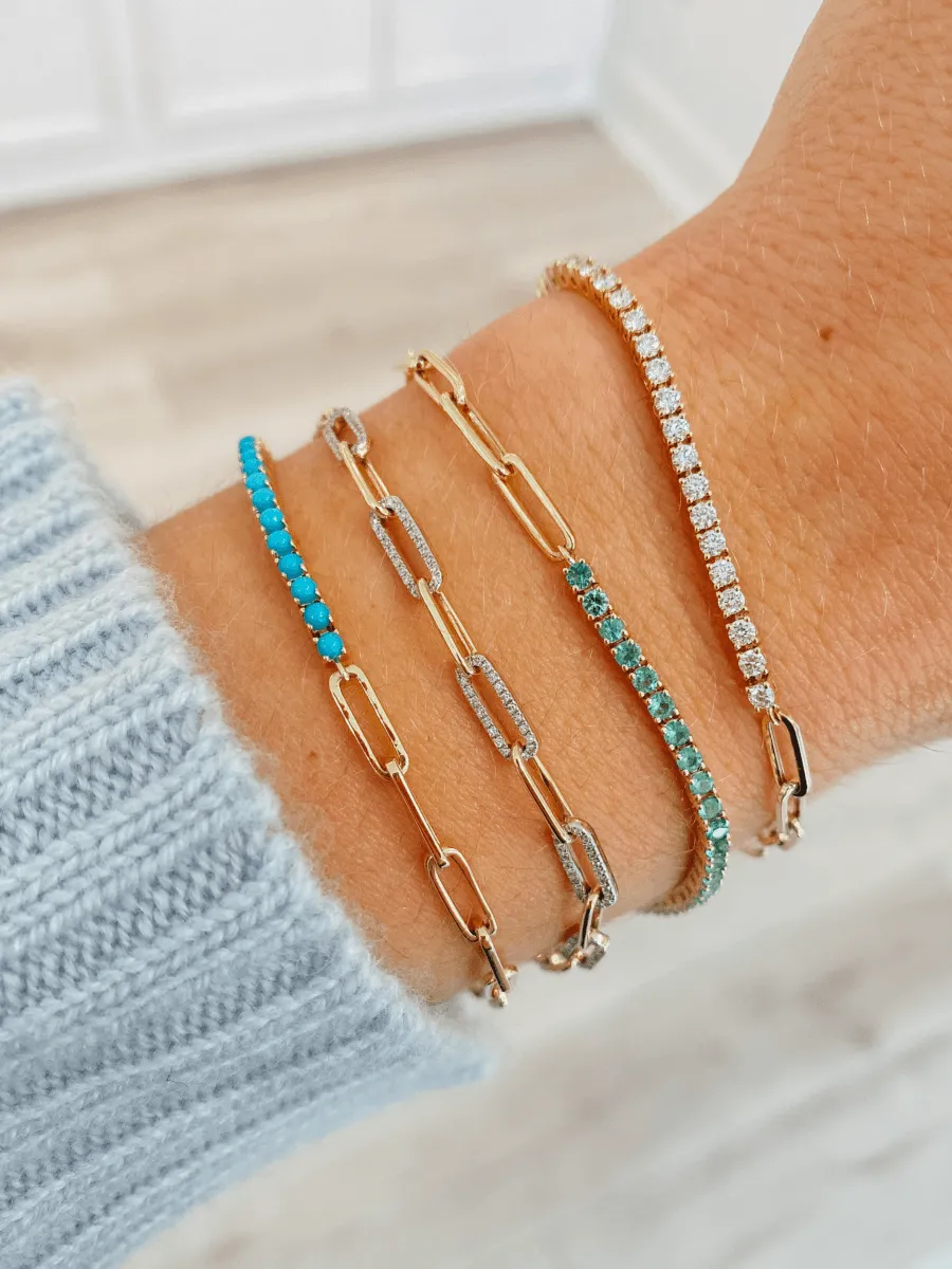 Serena Turquoise Tennis Bracelet 14K