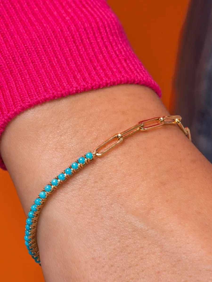 Serena Turquoise Tennis Bracelet 14K