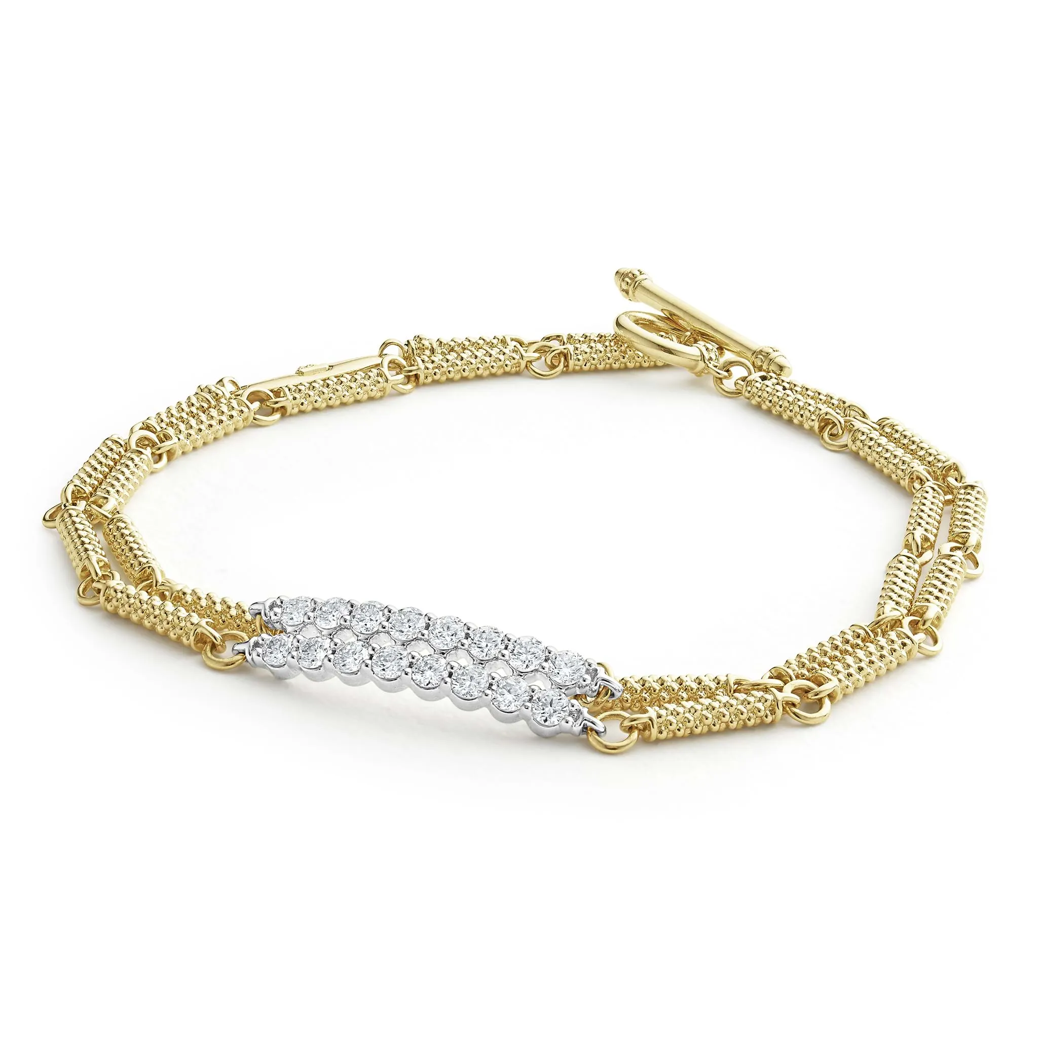 Signature Caviar Superfine Double Link Diamond Bracelet