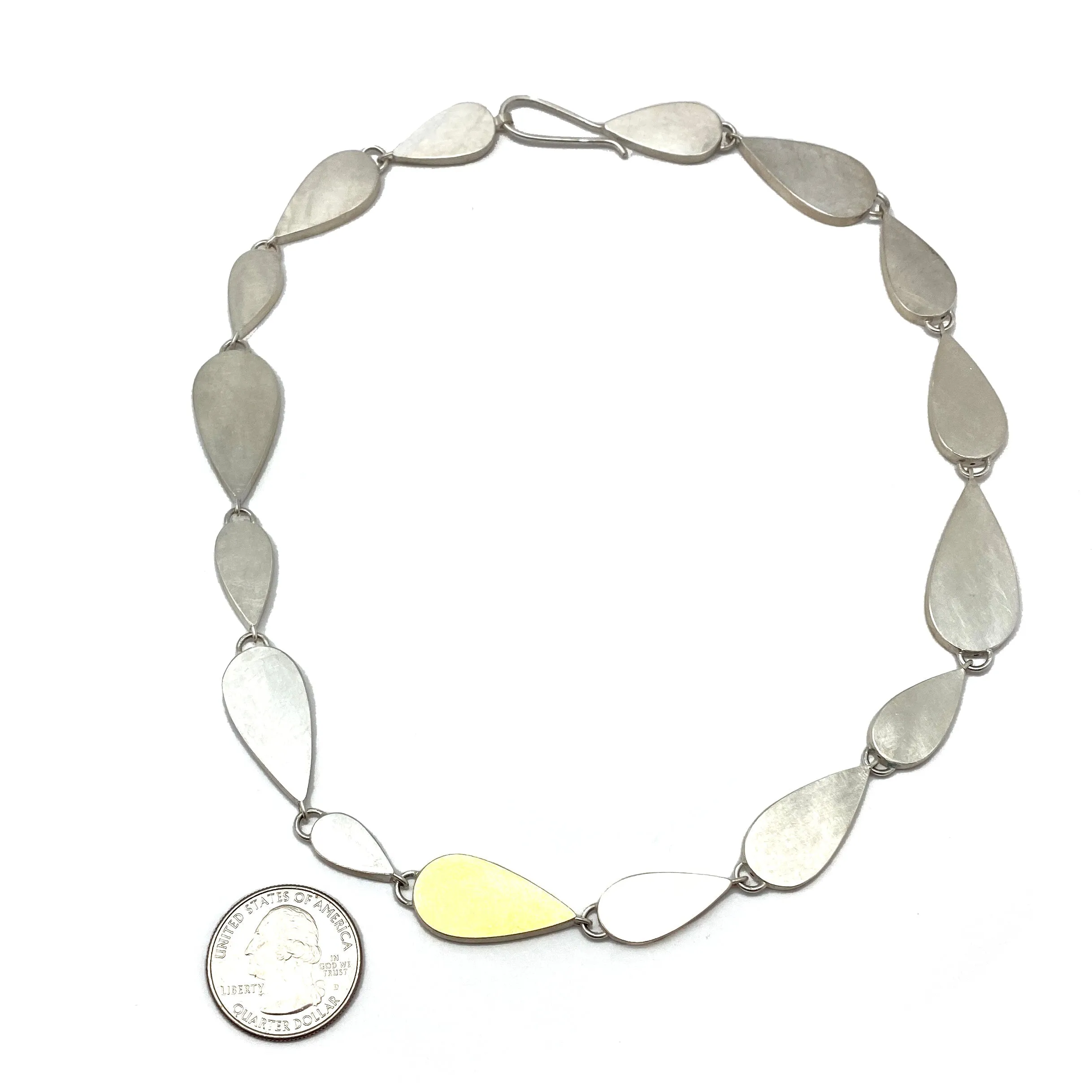 Silver and Gold Teardrop Collar