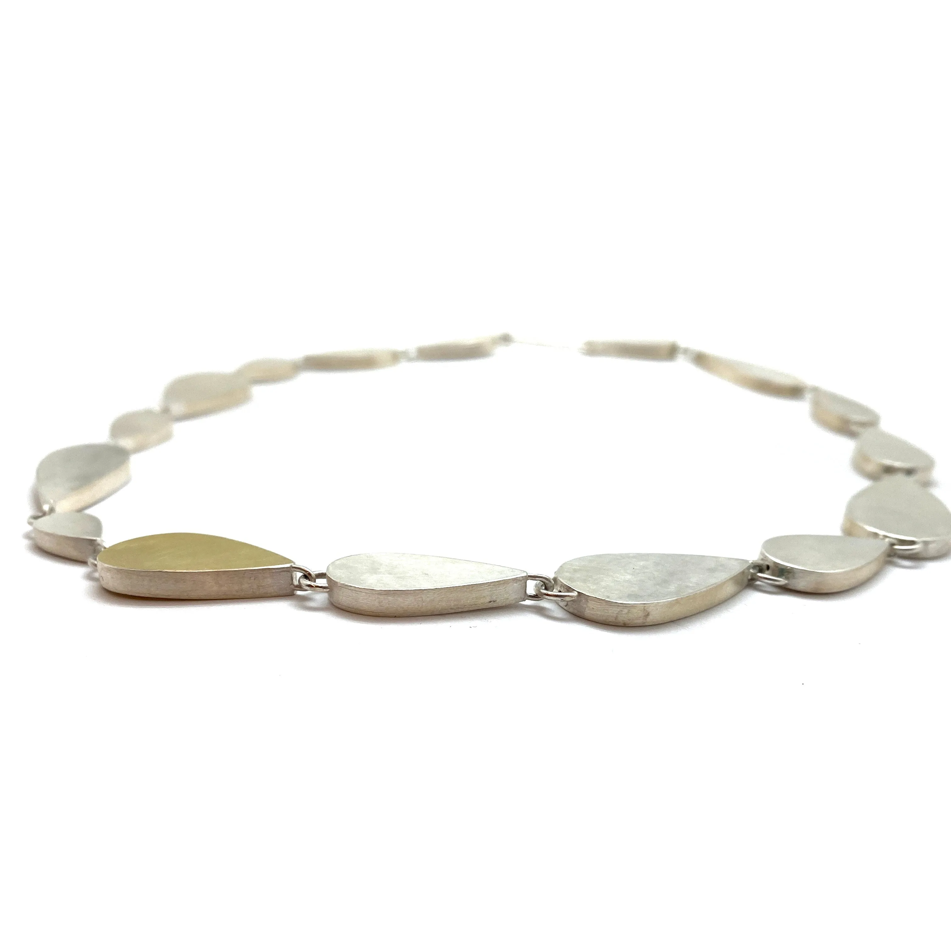 Silver and Gold Teardrop Collar