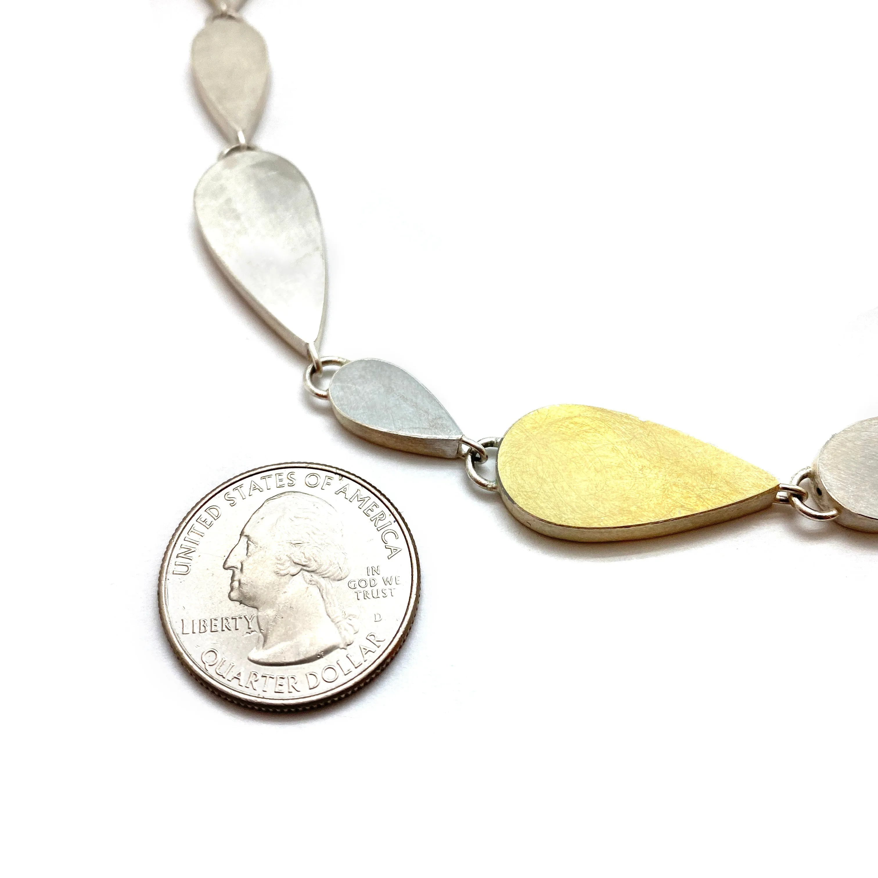 Silver and Gold Teardrop Collar