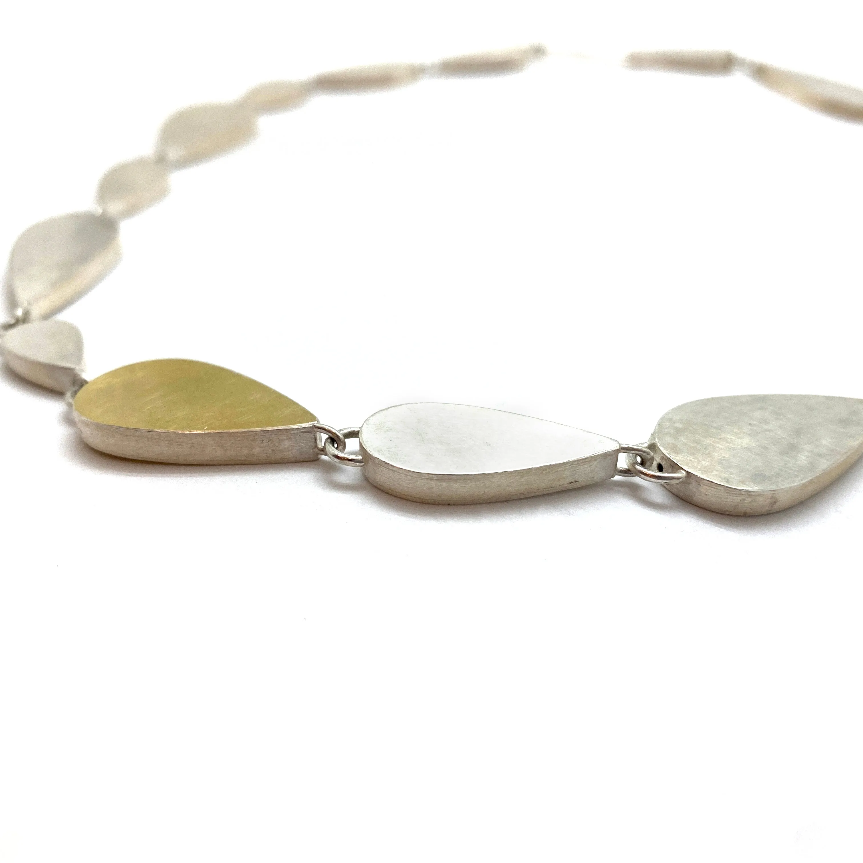 Silver and Gold Teardrop Collar