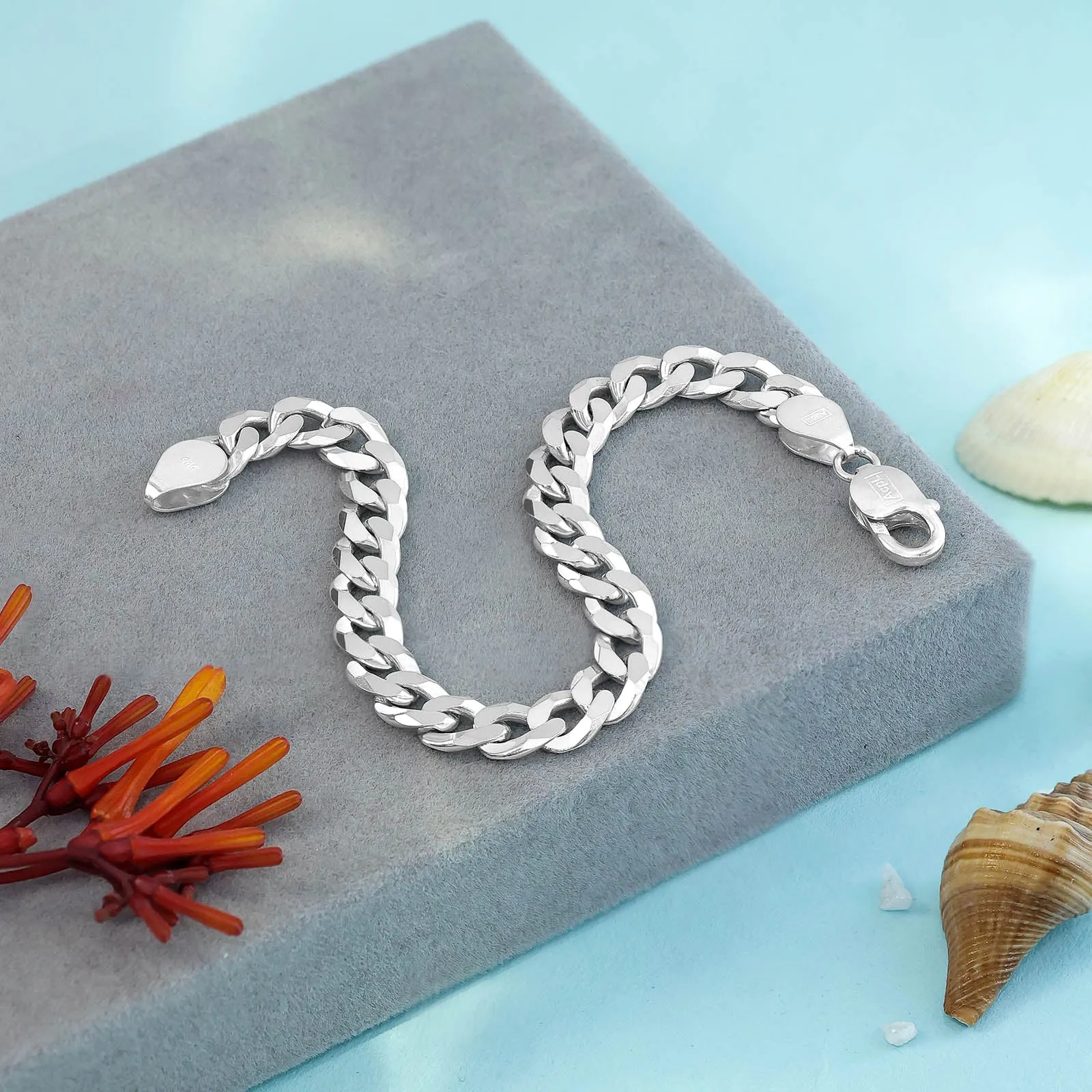 Silver Bracelet for men - Cuban Link Chain Bracelet