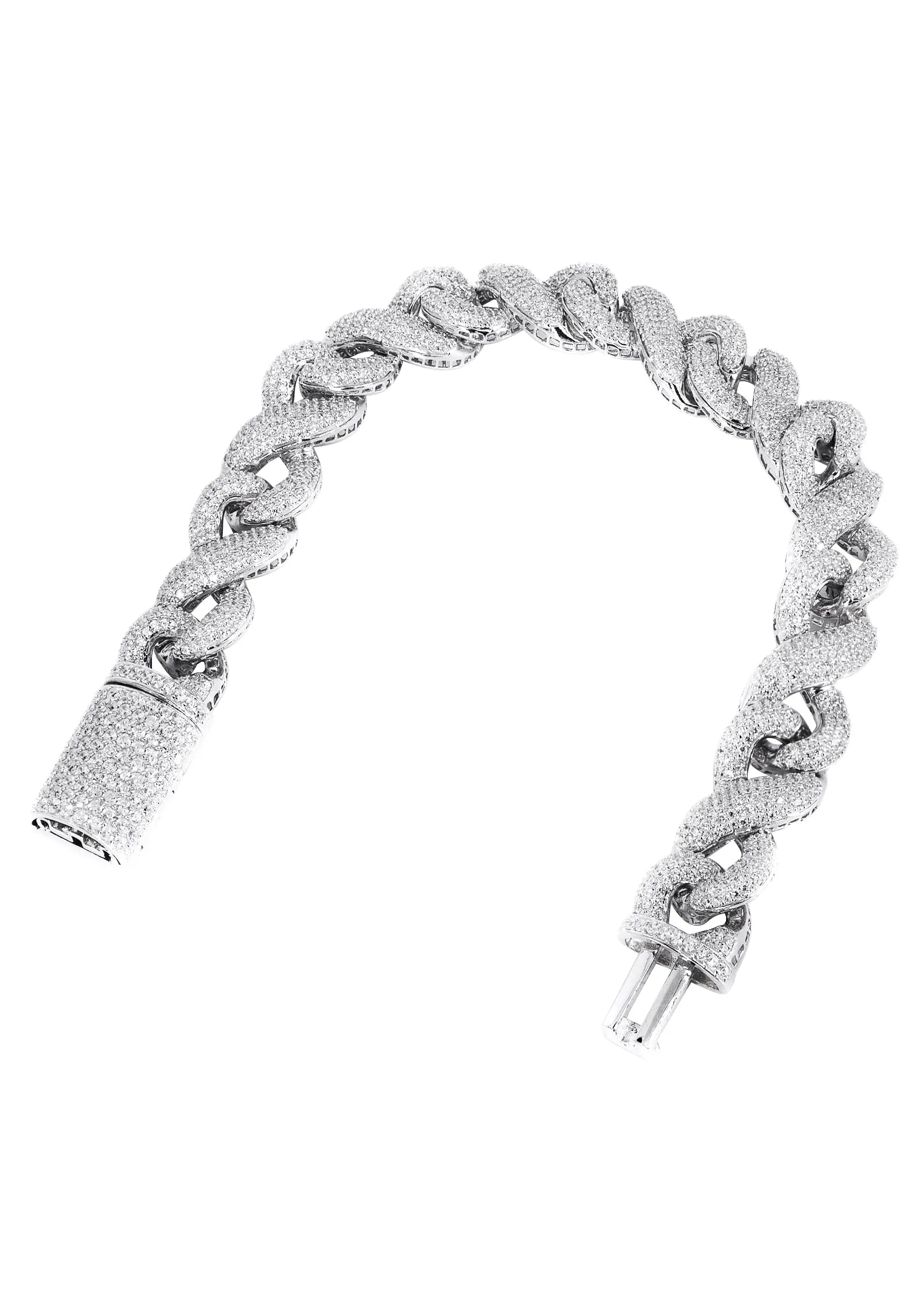 Silver White Ice Infinity Link Bracelet
