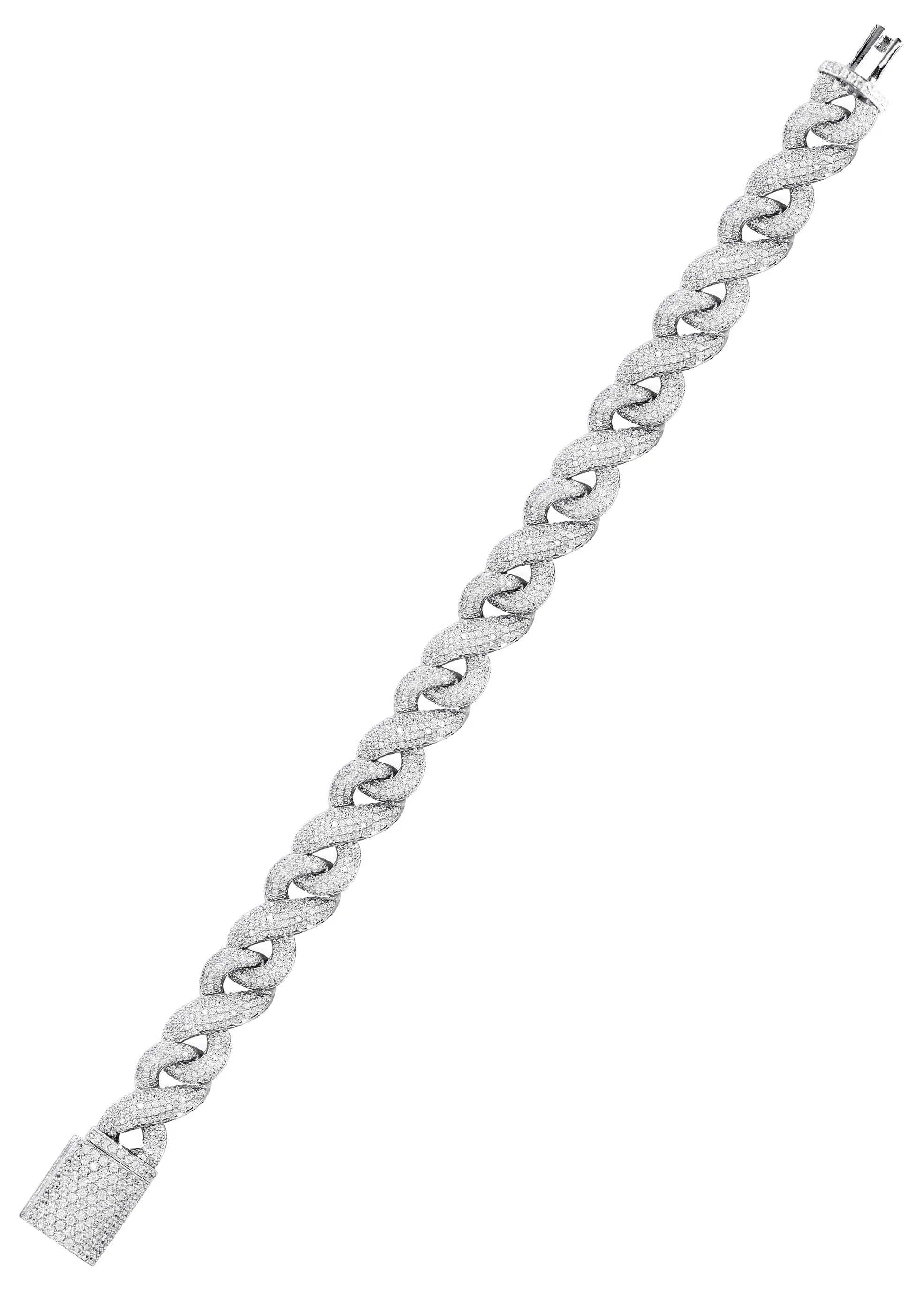 Silver White Ice Infinity Link Bracelet