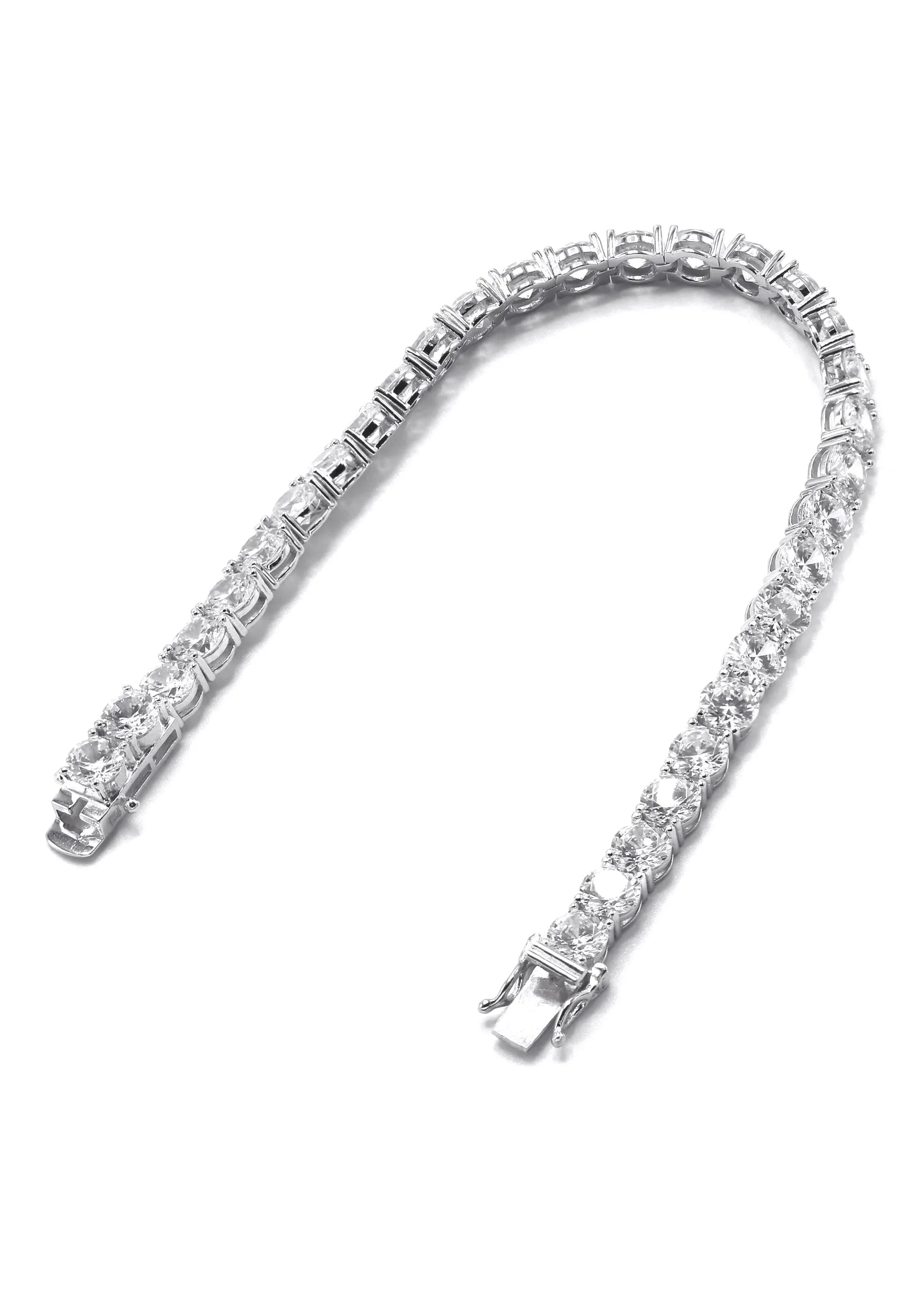 Silver White Tennis Bracelet