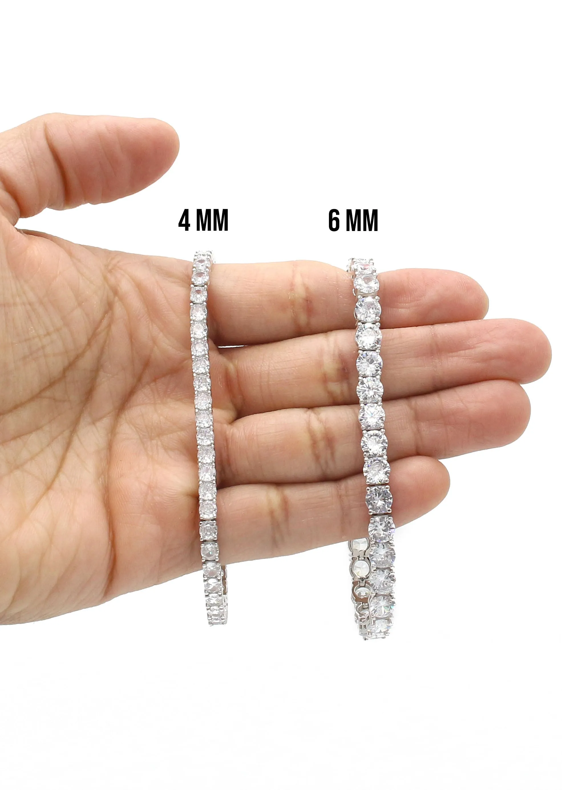 Silver White Tennis Bracelet