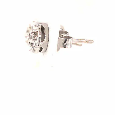 Small Diamond Cluster Earrings White Gold