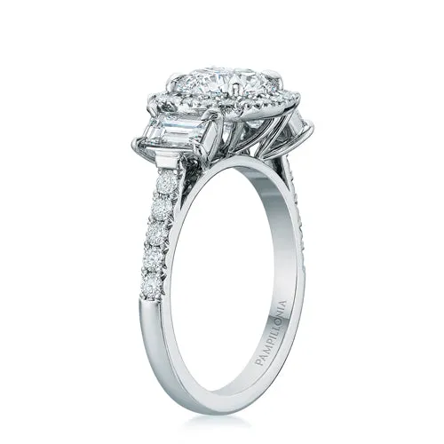 SOLD - Kate Three-Stone Round Halo