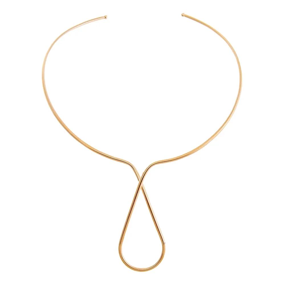 Solid Collar Pendant Choker Necklace