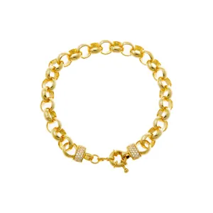 Solid/Pave Rounded Toggle Link Bracelet