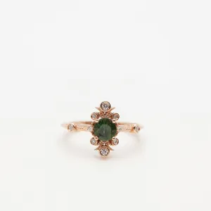 Sophia Ring - Green Sapphire   14K Rose Gold