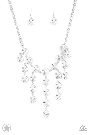 Spotlight Stunner - White - Oversized Rhinestone Paparazzi Necklace