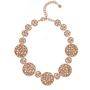 Stardust Radiance Rose Disc Collar Necklace