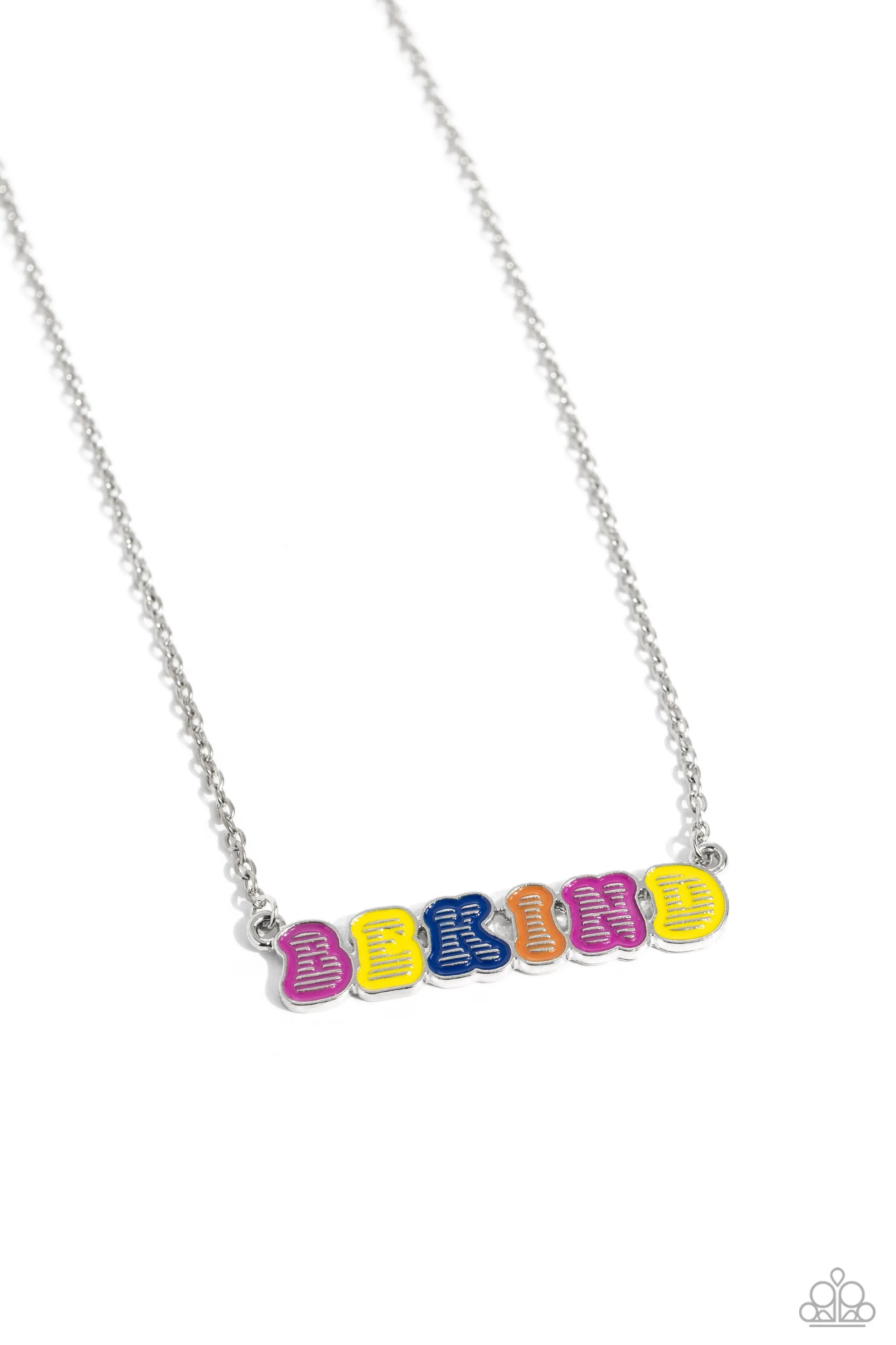 Stay Kind - Multi - Painted Letter "Be Kind" Inspirational Paparazzi Short Necklace