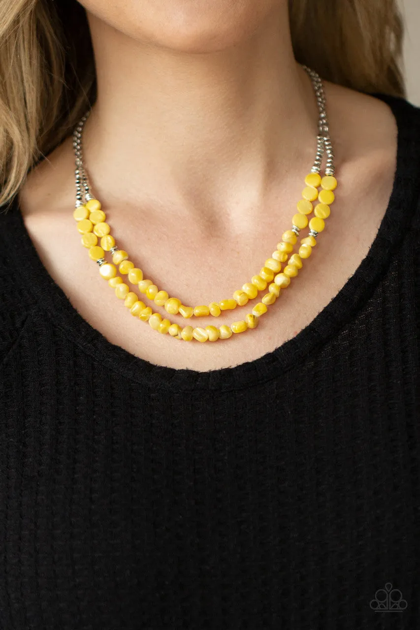 Staycation Status Yellow Paparazzi Necklace