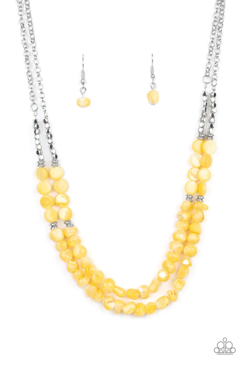 Staycation Status Yellow Paparazzi Necklace