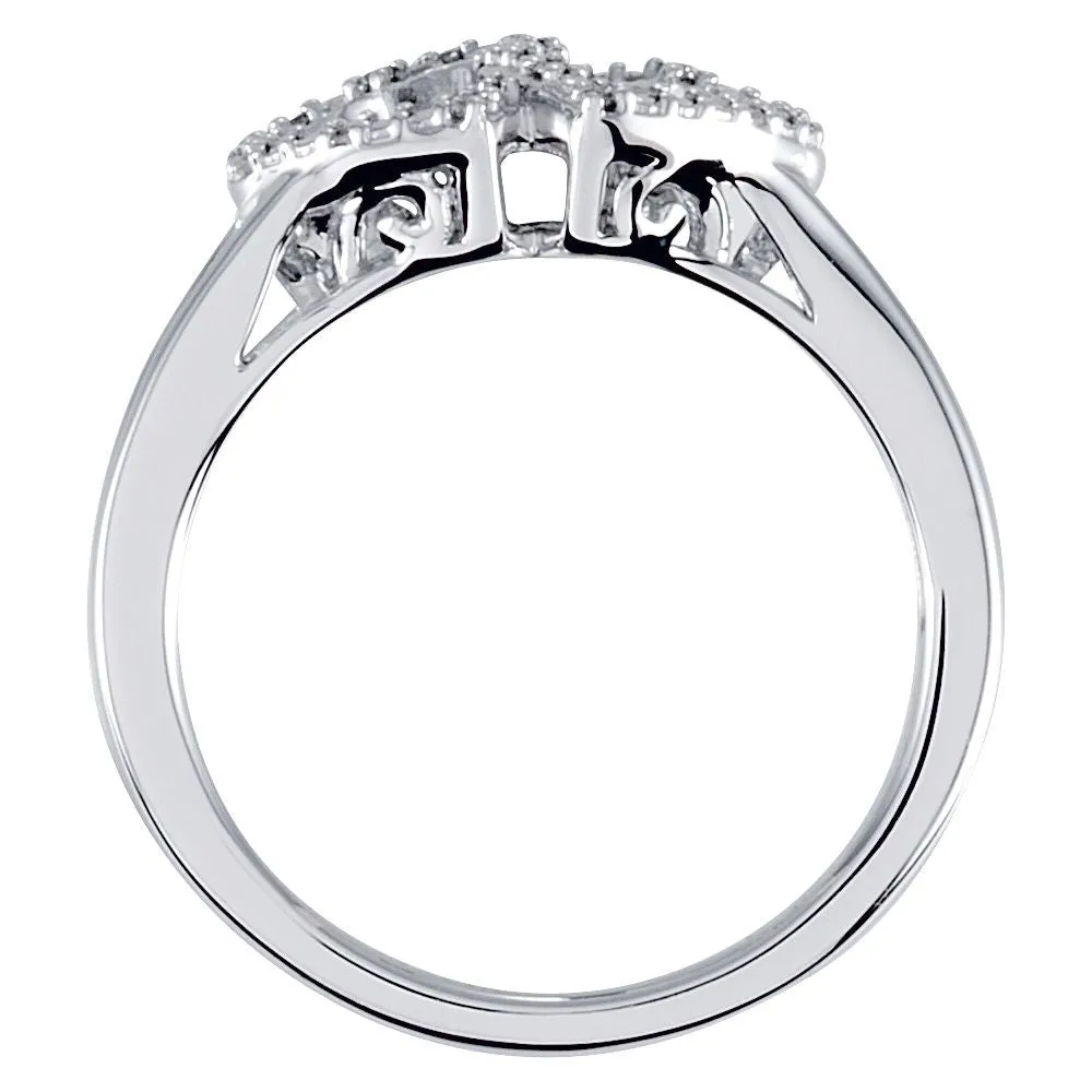 Sterling Silver .05 CTW Diamond Double Heart Design Ring Size 7