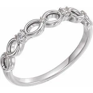 Sterling Silver .08 CTW Diamond Infinity-Inspired Ring