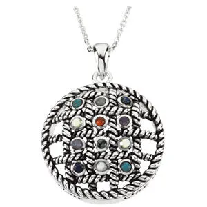 Sterling Silver 12 Steps to Sobriety Necklace