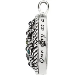 Sterling Silver 12 Steps to Sobriety Necklace