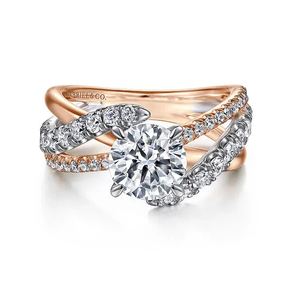 Stunning Twisted Wide Diamond Engagement Ring Mounting
