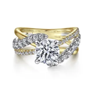 Stunning Twisted Wide Diamond Engagement Ring Mounting