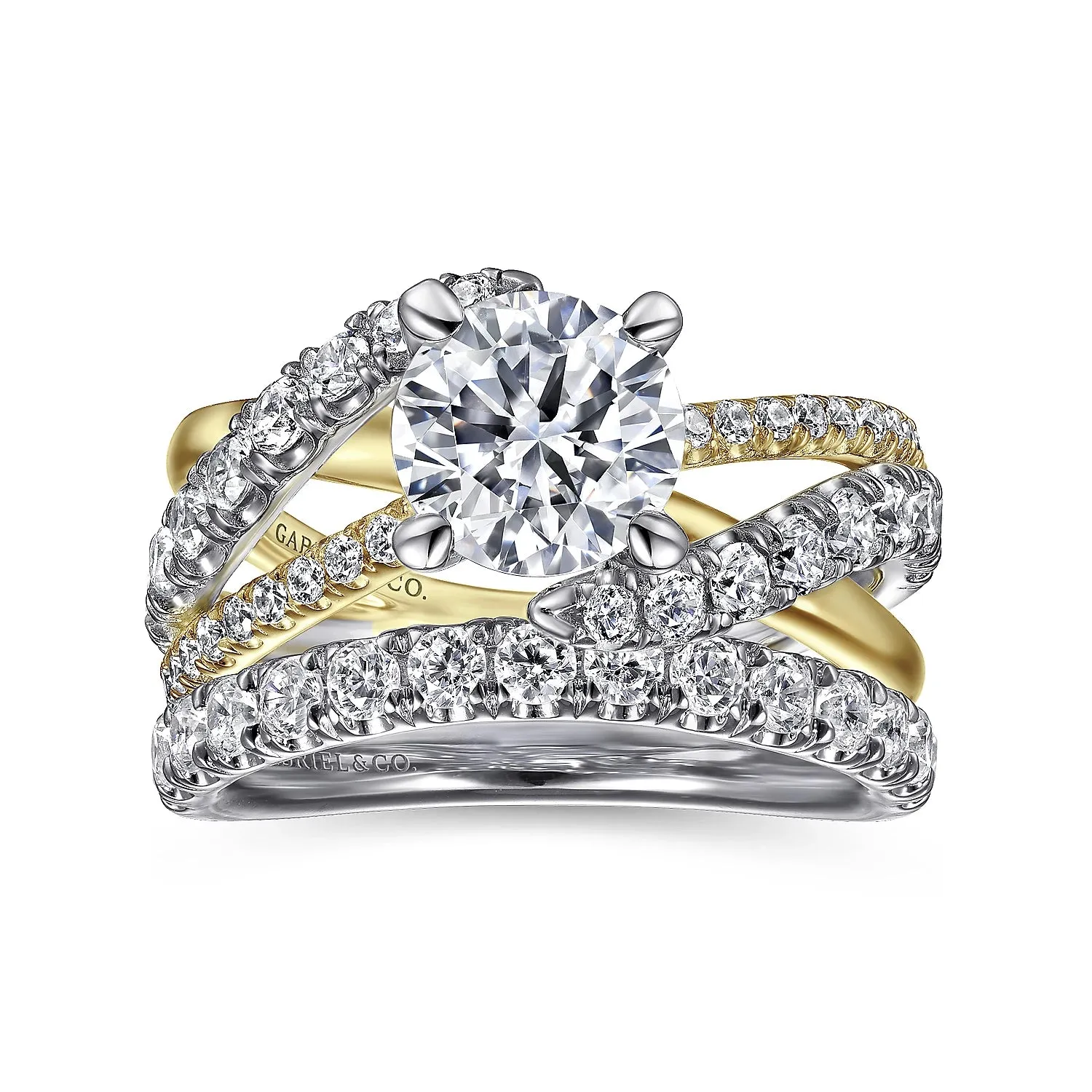 Stunning Twisted Wide Diamond Engagement Ring Mounting