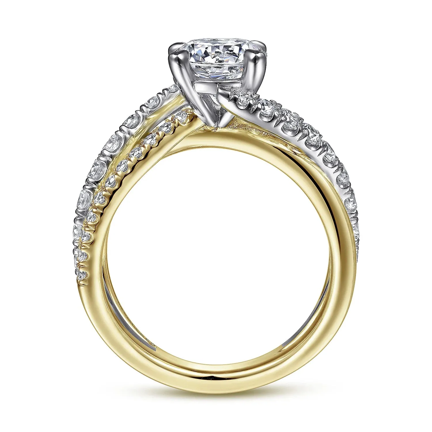 Stunning Twisted Wide Diamond Engagement Ring Mounting