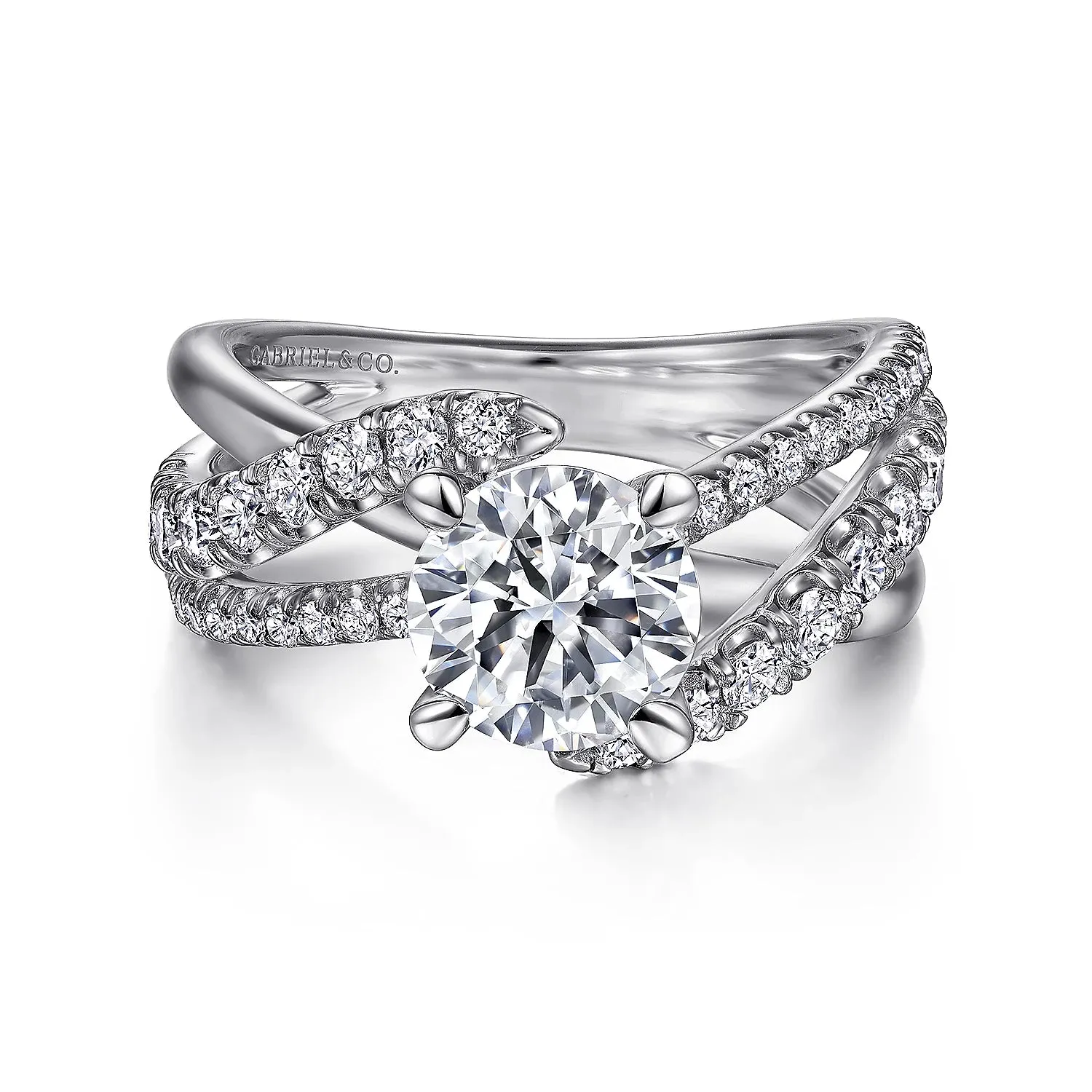 Stunning Twisted Wide Diamond Engagement Ring Mounting